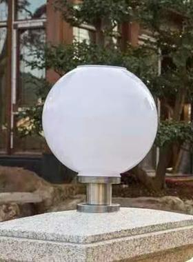 太阳能圆形柱子灯直销太阳能防水超亮圆形不锈钢底座柱子灯