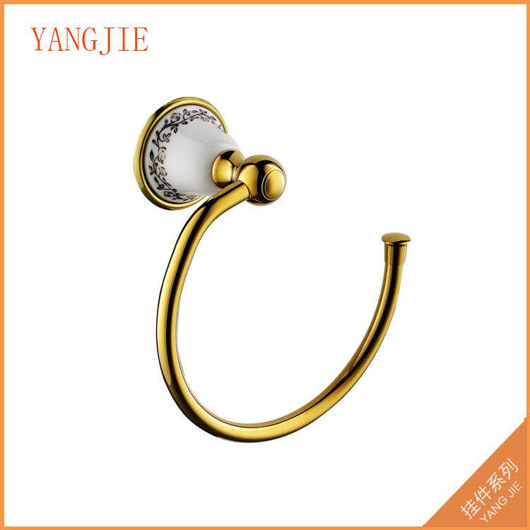 浴室挂件毛巾环厨卫五金毛巾环金色全铜毛巾环卫生间毛巾环