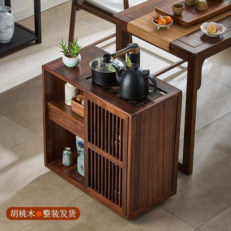 胡桃木移动小茶桌家用茶台实木茶车烧水壶一体茶水柜带轮边几茶几,鲜花速递/花卉仿真/绿植园艺,割草机/草坪机,淘宝优惠券,粉丝福利购,淘宝优惠卷