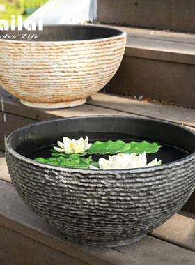 工厂睡莲塑料花盆荷花园艺园林育苗水养水培盆景大碗花盆景观