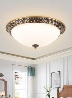 欧式全铜吸顶灯美式复古中式卧室阳台过道书房玄关走廊圆形吸顶灯