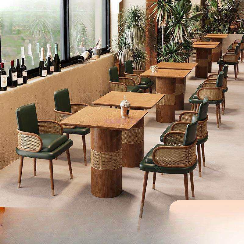 西餐厅编藤卡座沙发主题餐厅东南亚等茶餐厅火锅店桌椅组合