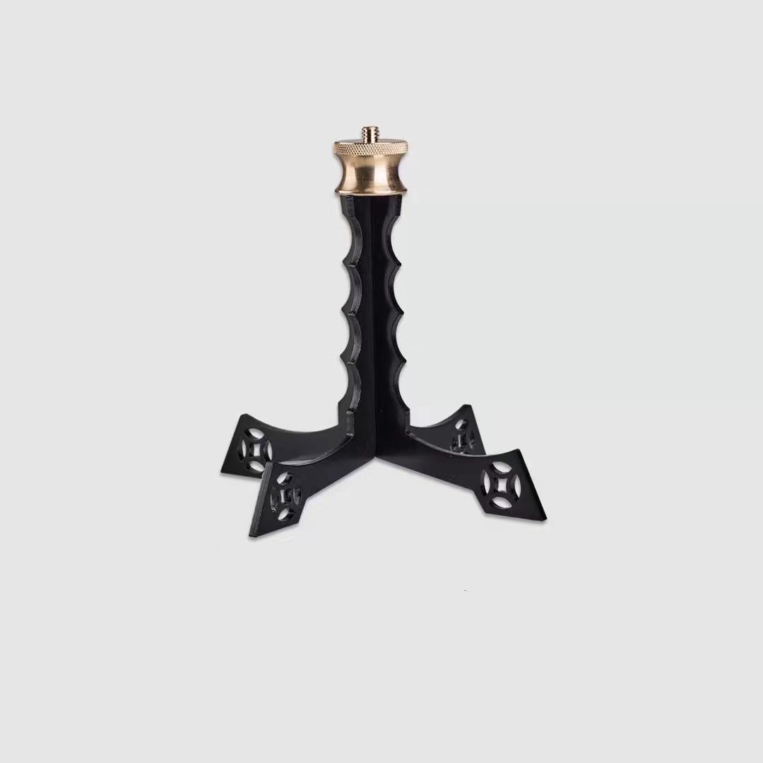 户外露营灯座铁艺四脚复古桌面1/4通用接口迷你gz灯小灯架支架