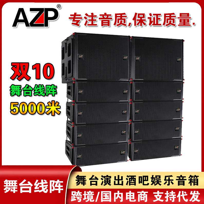 AZP大型舞台演出双10寸线阵音响套装户外婚庆酒吧防水有源音箱