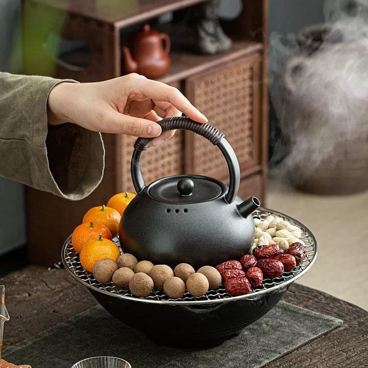 围炉煮茶电陶炉家用室内中式蒸煮茶壶烧茶炉煮茶器陶瓷玻璃泡茶壶