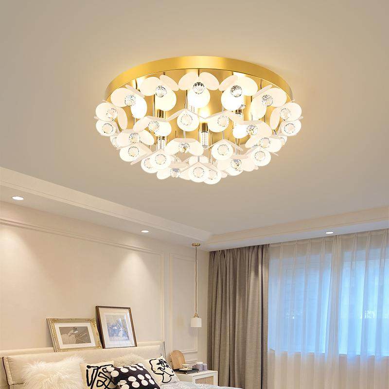 卧室灯2024年新款现代奶油风led主卧创意花朵吸顶灯广东中山灯具