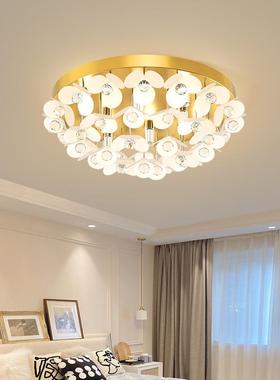 卧室灯2024年新款现代奶油风led主卧创意花朵吸顶灯广东中山灯具