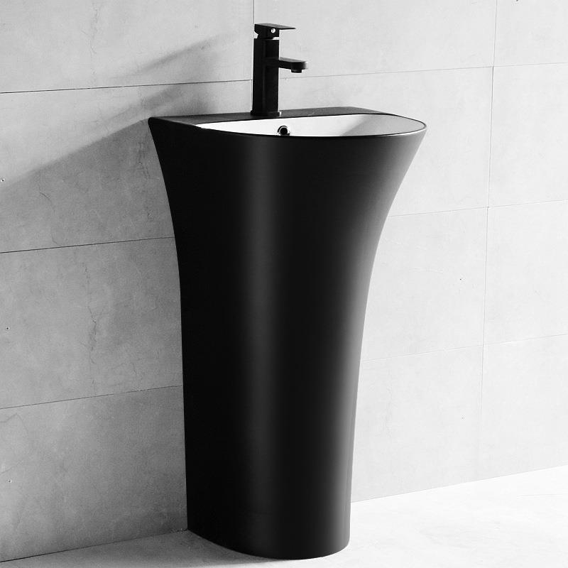 创意简约立柱盆卫生间小洗手池一体落地式陶瓷立式连体洗脸盘阳台