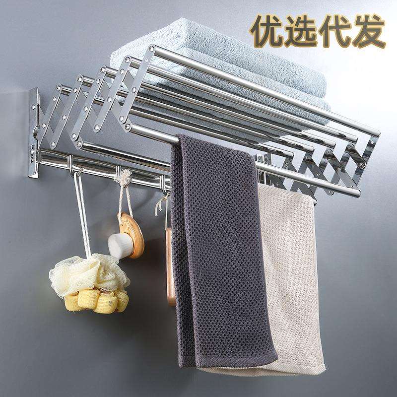 卫生间毛巾架不锈钢浴室厕所阳台晾衣架置物架收纳架子挂钩毛巾杆
