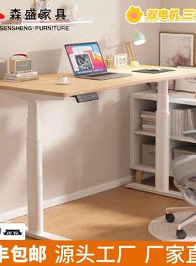 电动升降桌电脑桌学习桌书桌椭圆腿办公桌电竞桌子可升降工作台