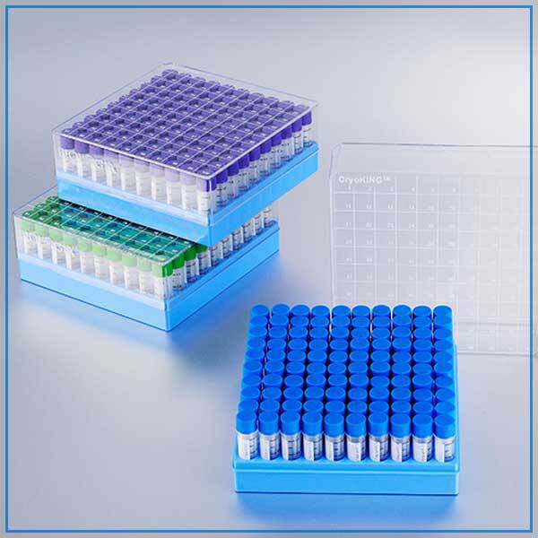 巴罗克2英寸PC冻存盒25格PC聚碳酸酯盖子顶面有网格数字定位