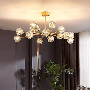 全铜意式 轻奢吊灯主客厅灯现代简约大气水晶灯餐厅灯中山灯具大全