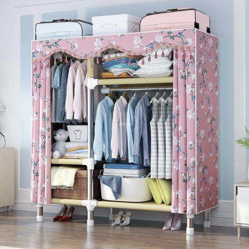 布衣柜简易衣柜大号钢管加粗简装柜子家庭防尘钢管布全钢架布制