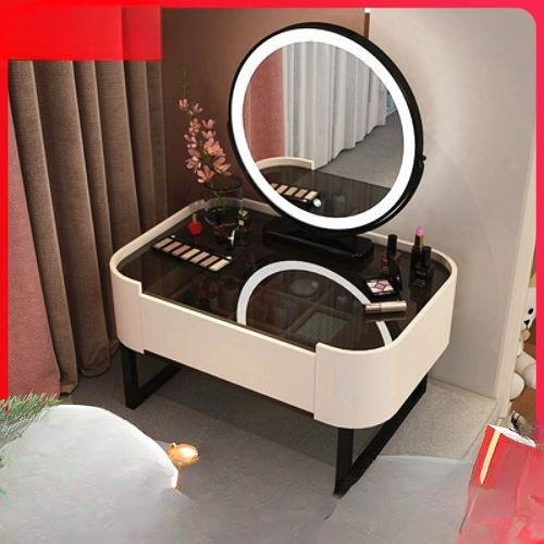 Ehd北欧实木飘窗梳妆台轻奢卧室小户型迷你化妆台公主小型阳台化