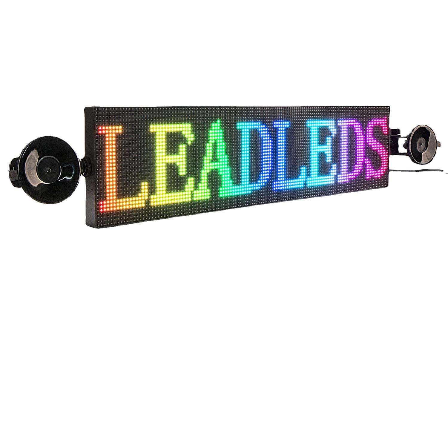 二代新品爆款ledP4全彩车载条屏汽车后窗表情字幕屏广告屏USB供电