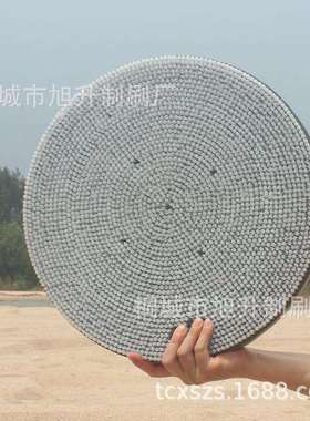 大直径圆盘刷手绑线猪鬃纳米尼龙丝毛刷盘子抛光研磨刷PVC板刷