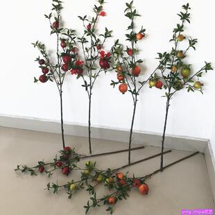 仿真花枝枝花枝果花枝花枝果树枝带叶大枝花枝枝花瓶装配饰塑料