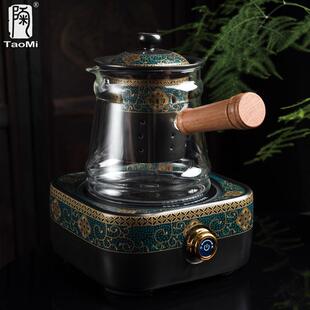 陶迷耐高温玻璃茶壶煮茶套装大容量加厚过滤侧把壶电陶炉蒸茶壶