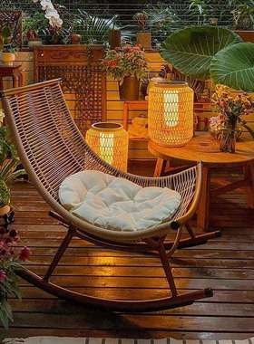 摇椅躺椅大人花园阳台家用午睡椅子懒人摇摇椅老人椅户外庭院藤椅