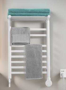 碳纤维智能电热毛巾架家用卫生间浴室电加热温控烘干浴巾置物架