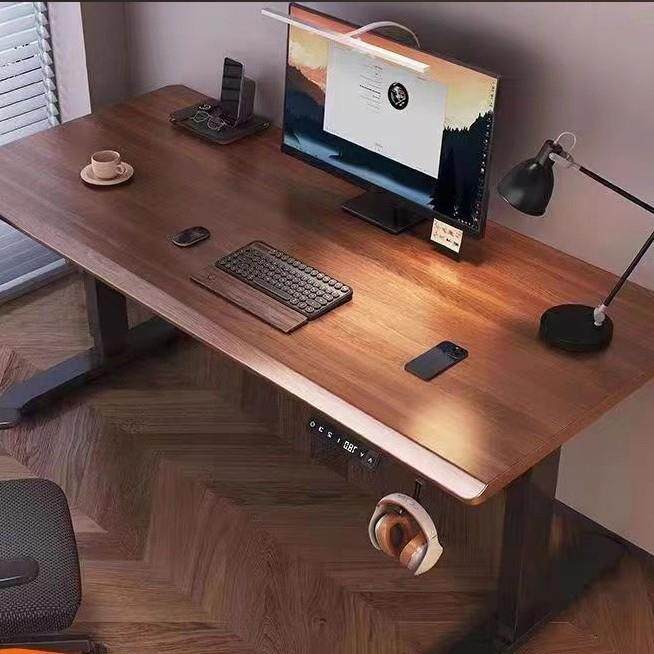 实木电动升降电脑桌家用办公桌学习桌电竞智能书桌竞桌桌子工作台