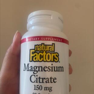 Natural Factors Magnesium 柠檬酸镁180粒90粒镁片生酮安眠