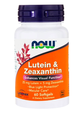 美国Now Foods叶黄素和玉米黄质60粒胶囊Lutein & Zeaxanthin