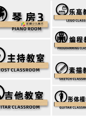 亚克力简约培训教室门牌