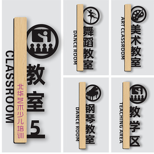 亚克力少儿培训机构学校教室门牌贴班级牌创意钢琴舞蹈教室标志牌美术教室牌子门牌定制作教师校长办公室标识