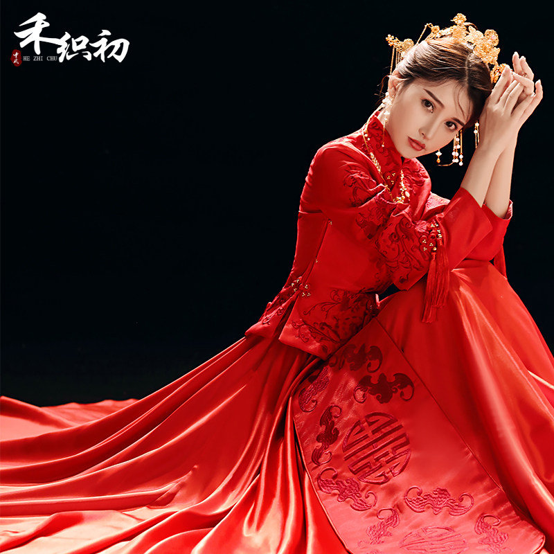 红色秀禾服新娘2020新款秋冬中式结婚礼服女出阁服嫁衣婚纱敬酒服