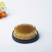 日本铜针剑山插花器插花工具日式 池坊小原流插花针底坐禅意中式