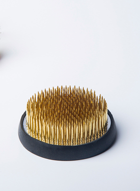 日本铜针剑山插花器插花工具日式池坊小原流插花针底坐禅意中式