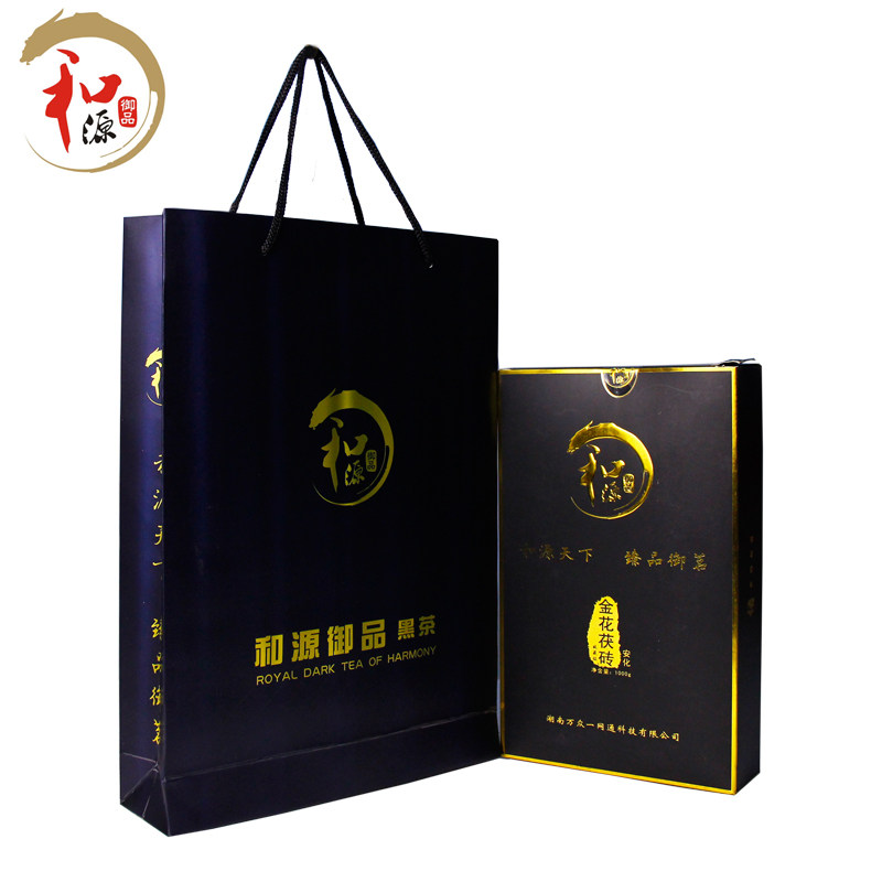 和源御品收藏级茶叶原叶手筑安化金花茯砖茶1000g湖南特产2016年