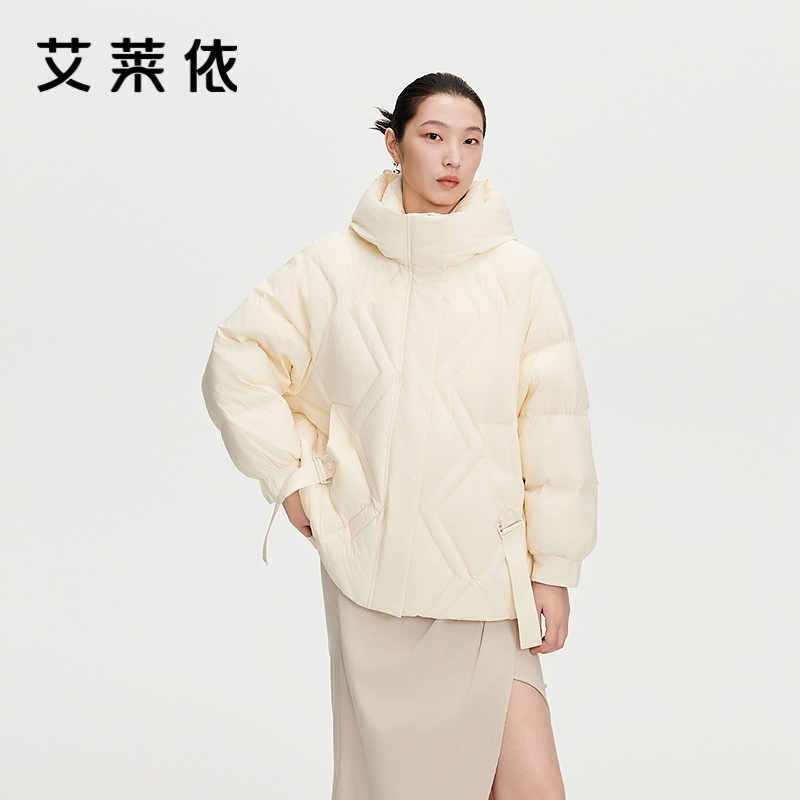 艾莱依25秋冬季新款90绒泡芙羽绒服女款加厚保暖百搭廓形时尚外套