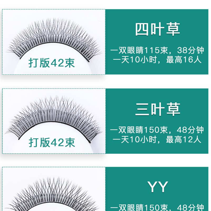 四叶草睫毛不散跟0.05秒开花美睫店嫁接浓密4D柔软貂毛料yy升级款