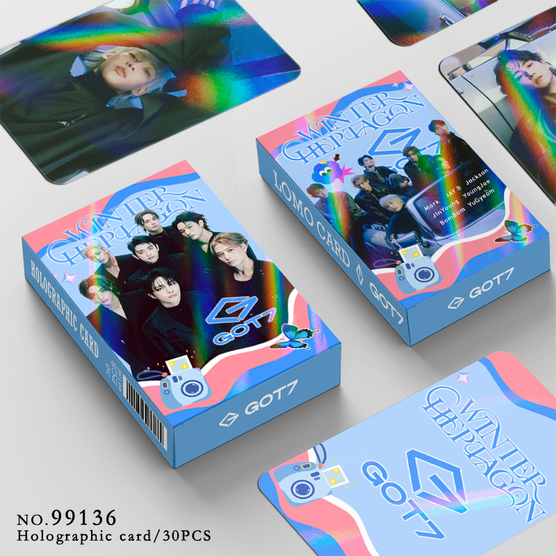 现货30张镭射卡GOT7闪卡王嘉尔