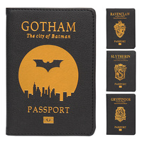 蝙蝠侠护照包瓦卡达黑豹护照夹哈利波特保护套漫威出国旅游PU皮革护照本机票夹收纳包护照外壳证件袋套子