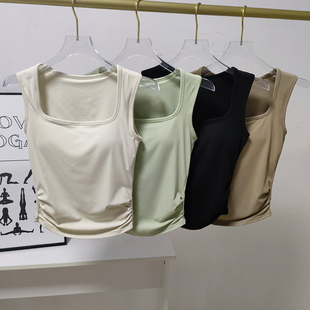 专业运动内衣女一体式 固定胸垫收副乳跑步健身普拉提瑜伽背心外穿