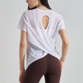 夏 T恤女宽松罩衫 帛恩卡轻薄微透瑜伽服健身上衣时尚 休闲速干短袖