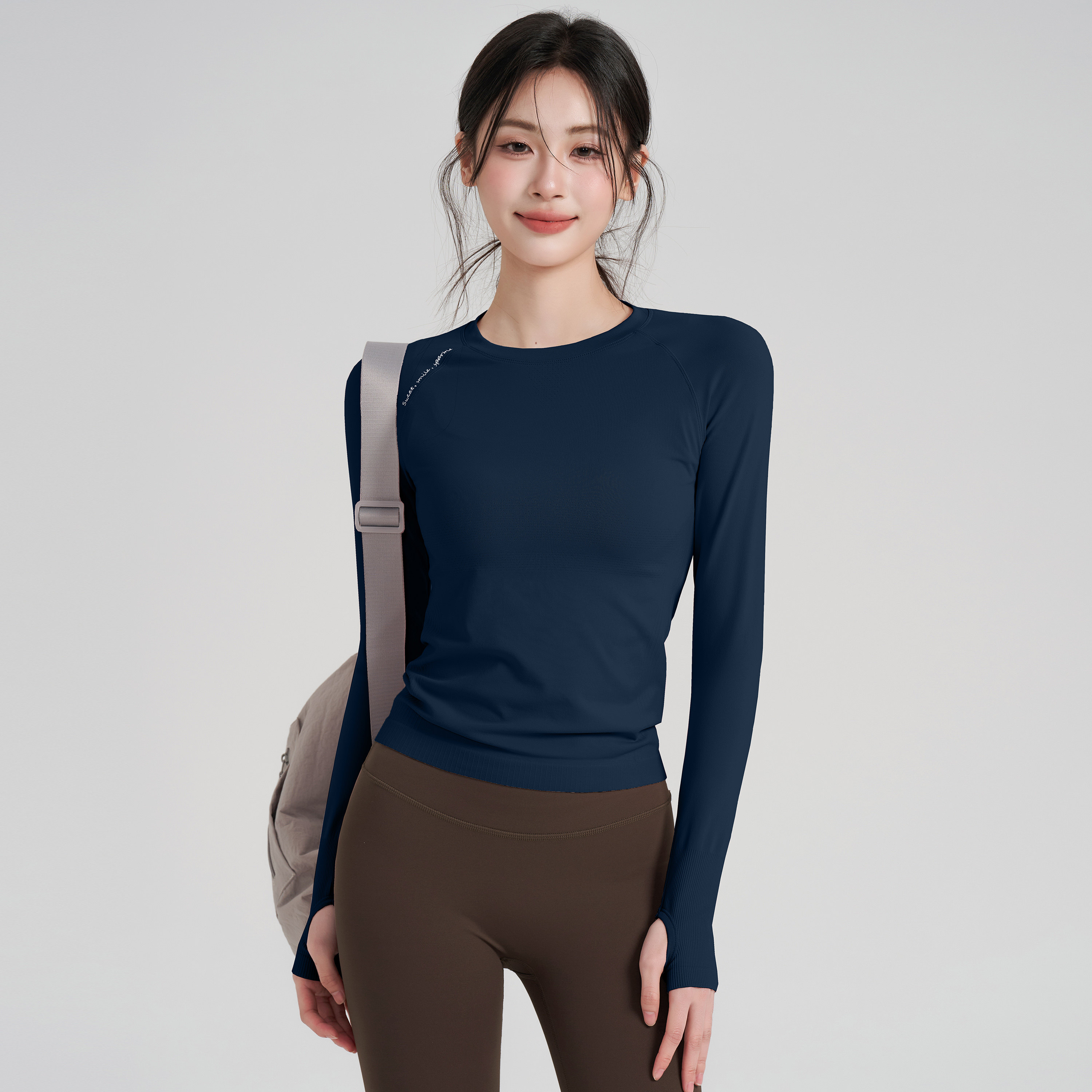 瑜伽服女秋季新款运动长袖普拉提上衣训练显瘦健身套装弹力透气,运动服/休闲服装,健身衣,淘宝优惠券,粉丝福利购,淘宝优惠卷