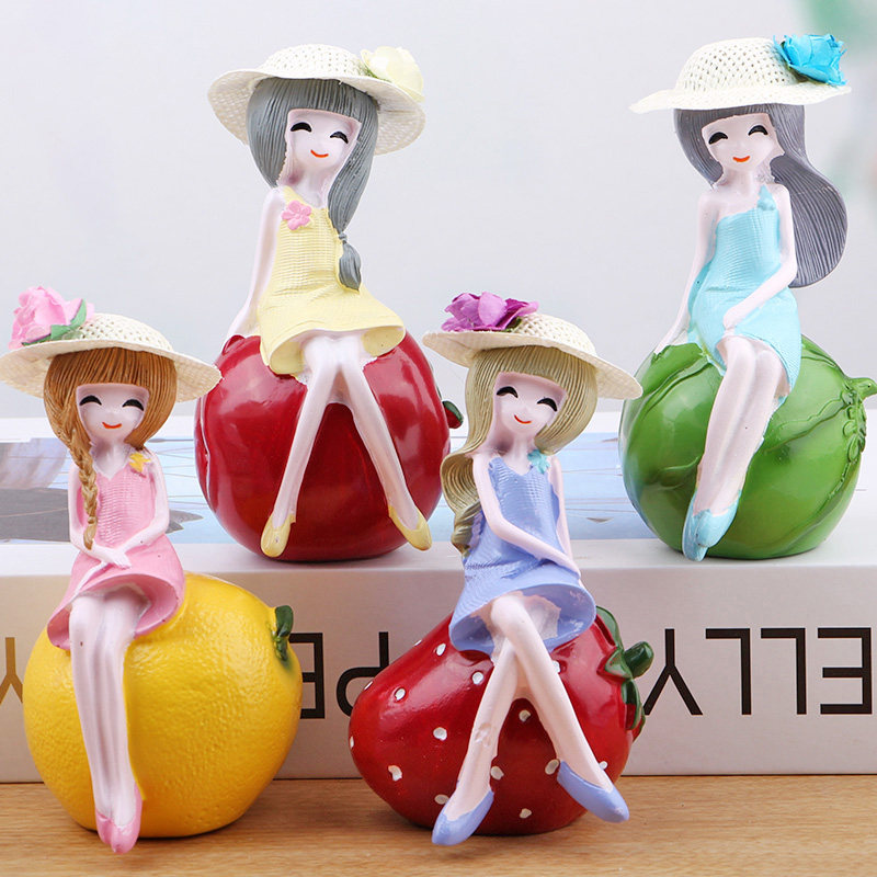 创意儿童装饰摆件树脂西瓜娃娃可爱新房装饰品工艺品情侣生日礼物