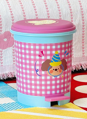 垃圾桶家用2026新款大容量带盖高颜值可爱客厅卧室脚踏垃圾桶