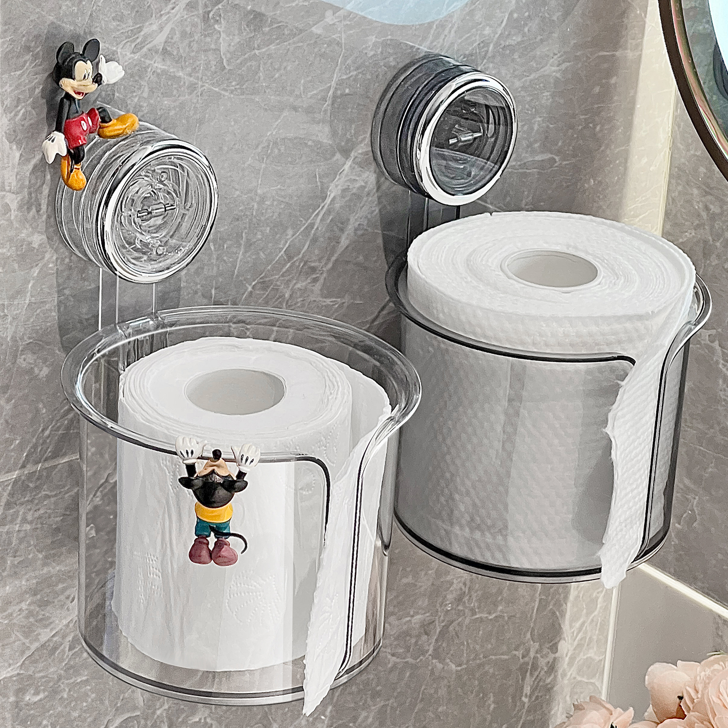 吸盘卫生间卷纸厕纸盒厕所纸巾盒卫生纸手纸置物架壁挂式2024新款