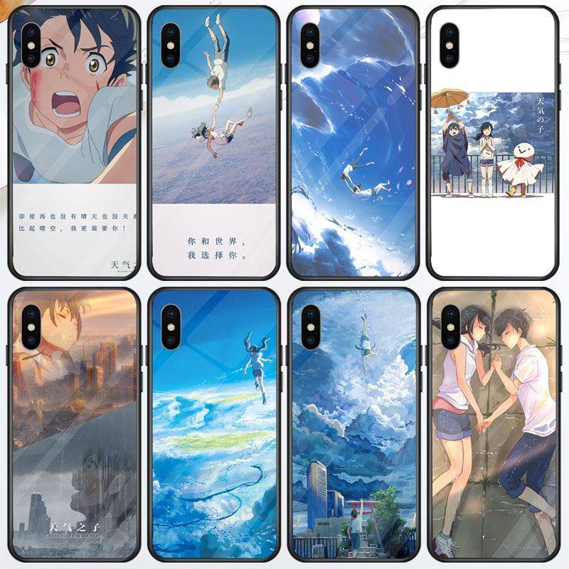 新海诚手机壳青春秀恩爱情侣款 苹果XR手机壳有趣的卡通 XSmax创意保护壳天野阳菜二次元玻璃壳任意机型定制在类目 3C数码配件, 手机配件, 手机保护套/壳中 - 来自Buy2taobao.com提供专业的淘宝代购服务