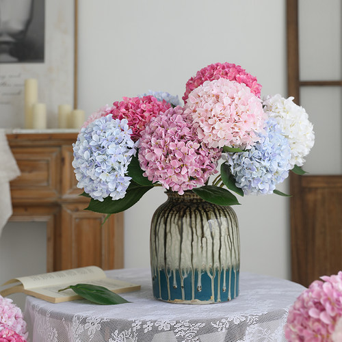 高档3D绣球仿真花客厅插花摆件
