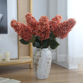 高档宝塔绣球花彷真花假花摆设客厅电视柜样板间插花落地装 饰摆饰