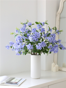 高端长枝蓝雪花绣球人造花装饰餐桌客厅落地式装饰插花装饰品