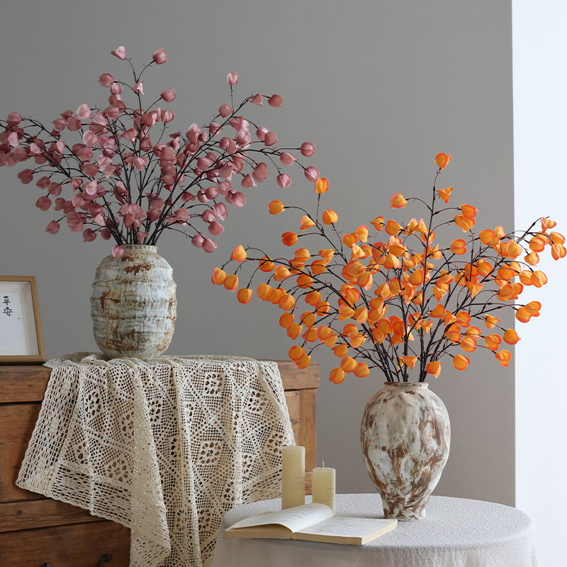 泰环秋意灯笼果客厅插花摆件