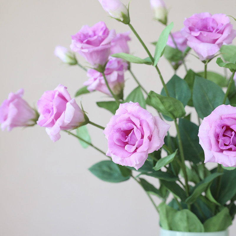 高品质仿真花保湿手感法式桔梗花单枝假花客厅餐厅插花摆件装饰品
