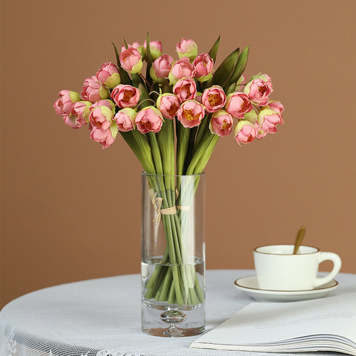 泰环郁金香仿真花客厅餐桌花摆件